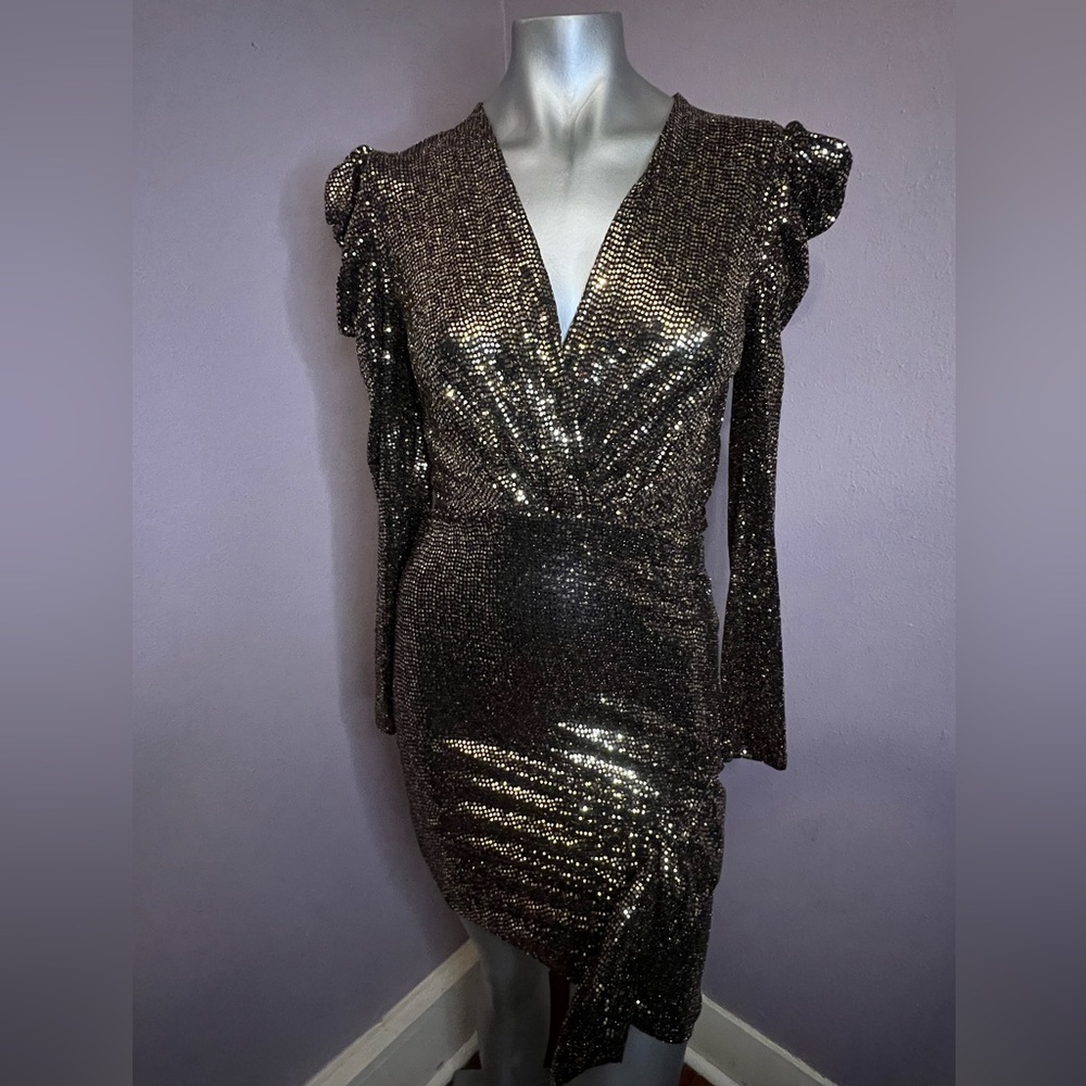 Monaco Gold and Black Sequin Dress